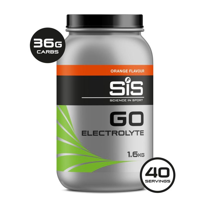 SIS Go Electrolyte Juomajauhe Appelsiini 1.6kg SIS Go Electrolyte juomajauhepurkki 1.6kg koossa. Appelsiinin makuinen