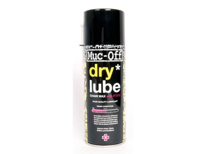 MUC-OFF Dry Lube 400ml MUC-OFF Dry Lube on riittoisassa 400ml painepullossa oleva PTFE pohjainen ketjuoljy joka