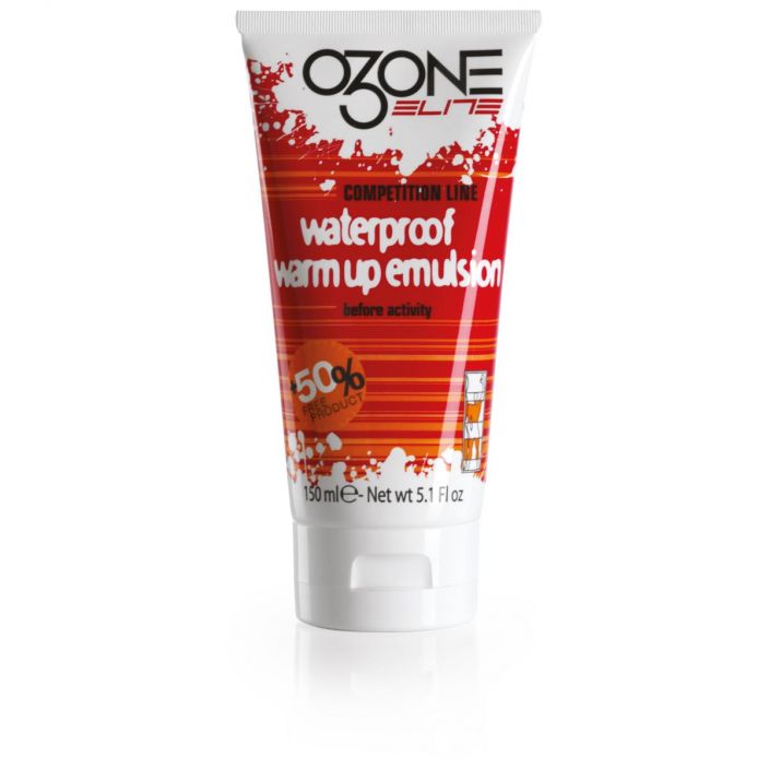 Elite Ozone Warm-Up Oil 150ml Vedenpitava Ozone warm-up oil emulsio lihasten ja ihon lammittamiseen.