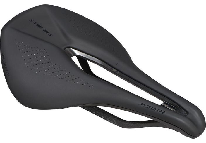 S-Works Power Carbon Satula The extremely lightweight S-Works Power saddle has a stiff, FACT carbon shell and rails, and is