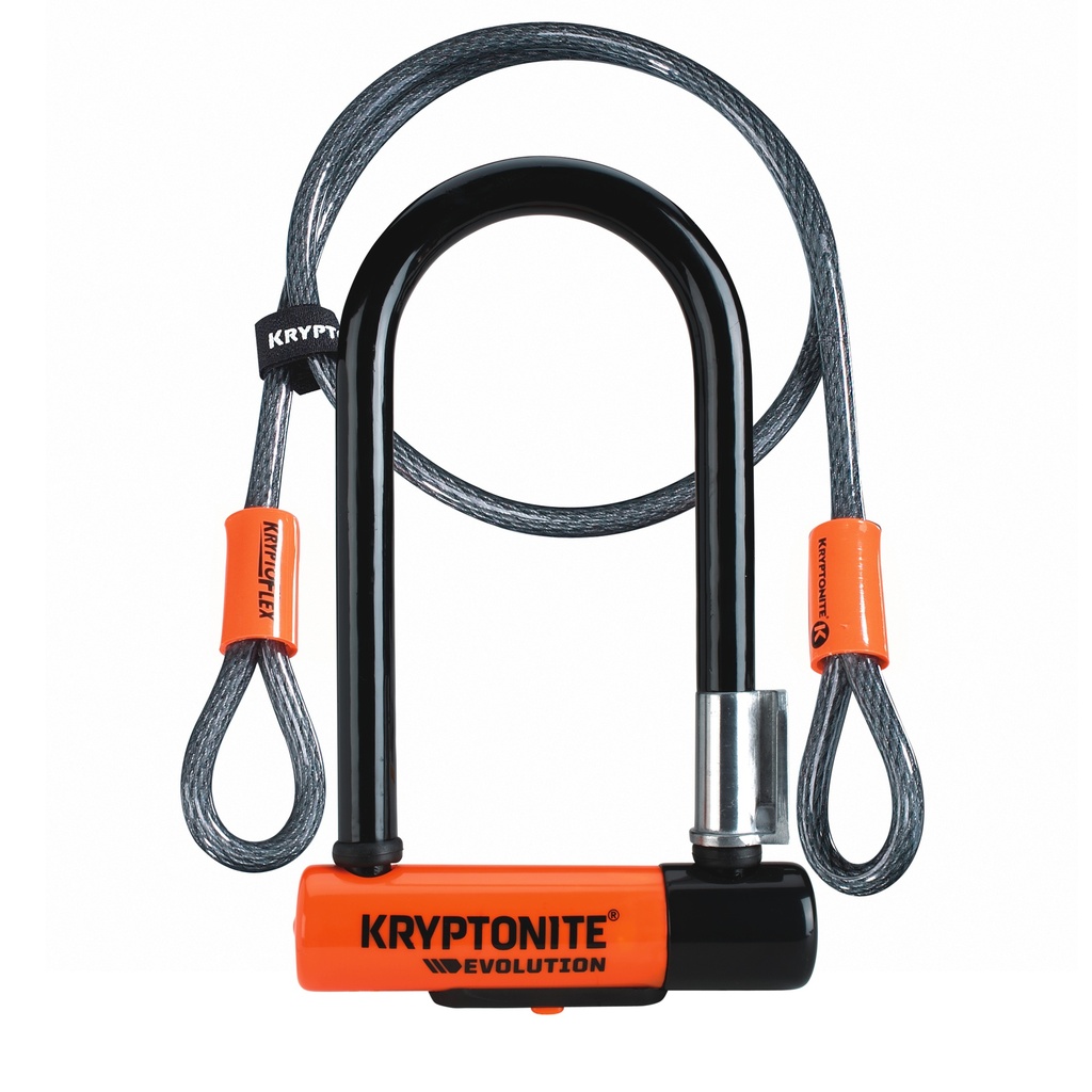 Kryptonite Evolution Mini-7 U-lukko + 4" Flex Lisävaijeri