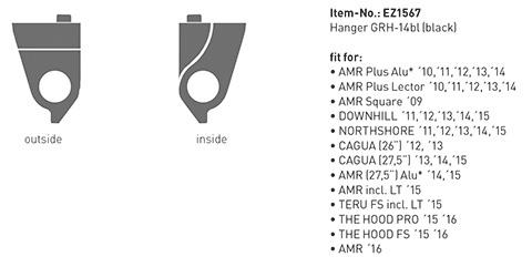 Ghost AMR/Cagua G0002 Takavaihtajan Korvake