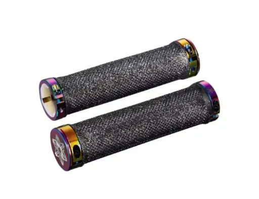 [25522-0000] Supacaz Diamond Kush Black / Oil Slick Gripit